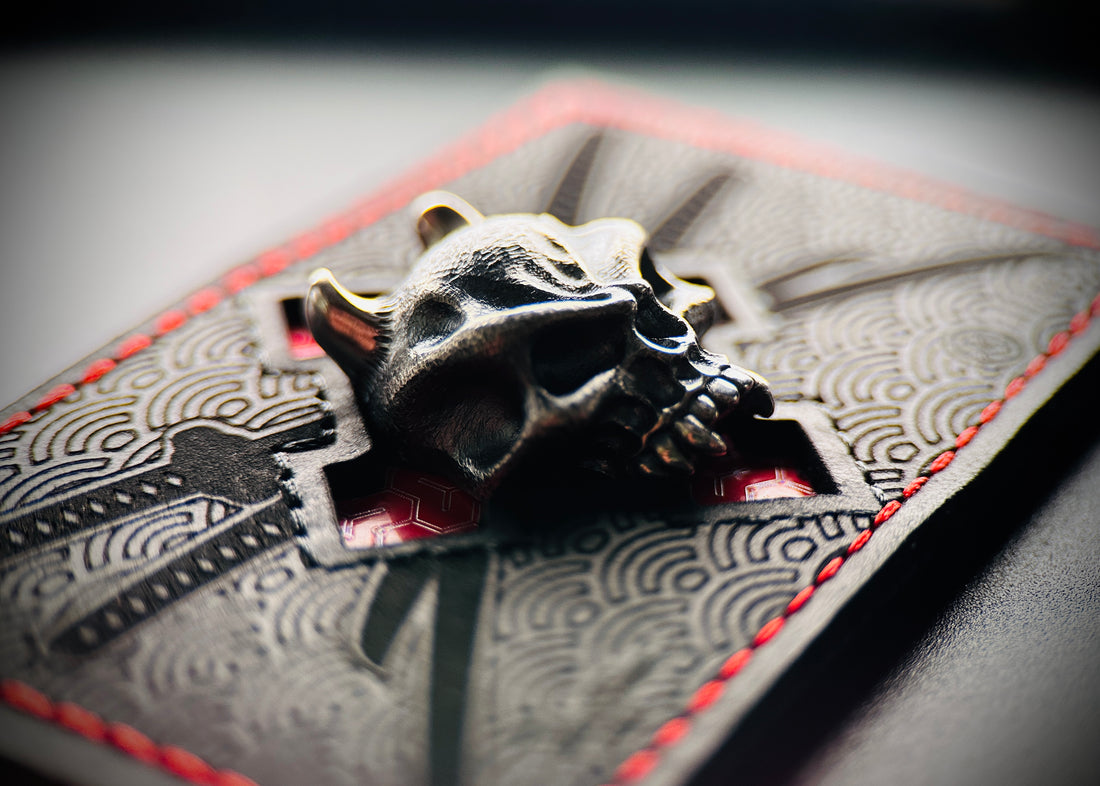 STEEL FLAME x FUKUWA DESIGNS | Silver Oni Hard Warrior on Custom KillboX Leather & Metal Patch