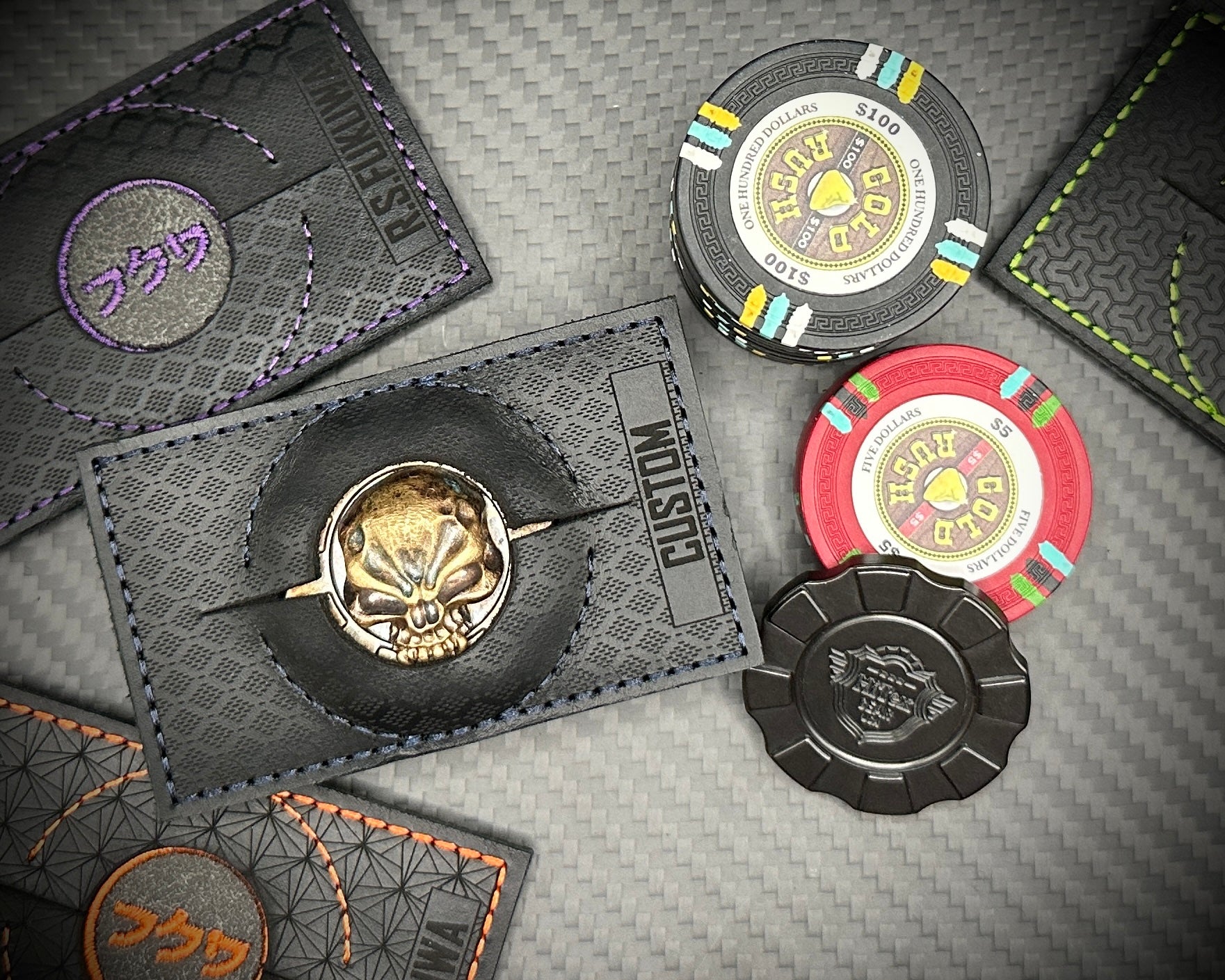 Custom Black Leather Chip Patch (Personalized)